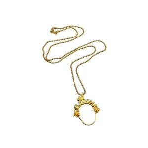 #1 Grandma Charm Holder Pendant Necklace Gold Tone Vintage Long Ball Chain